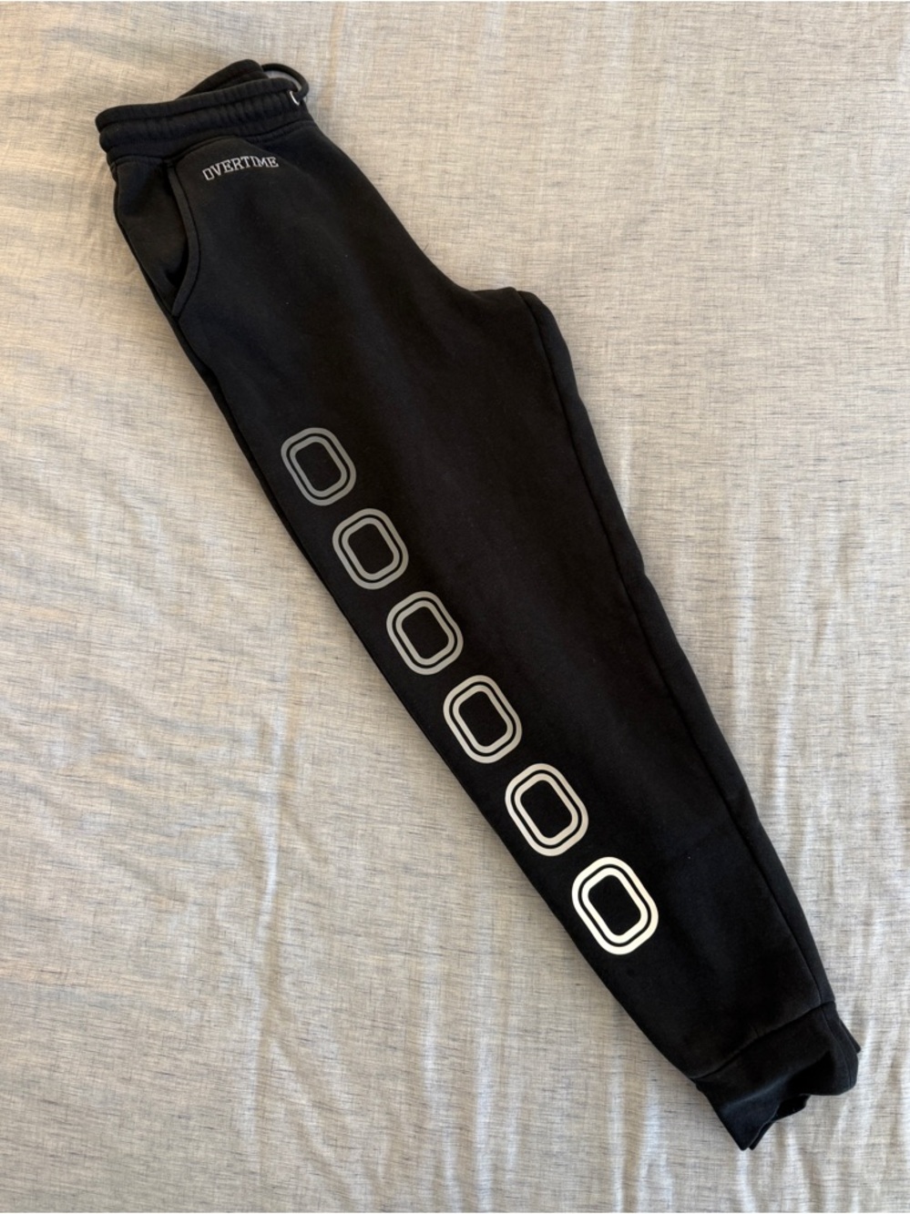Overtime Black Jogger Sweatpants with Reflective Detail